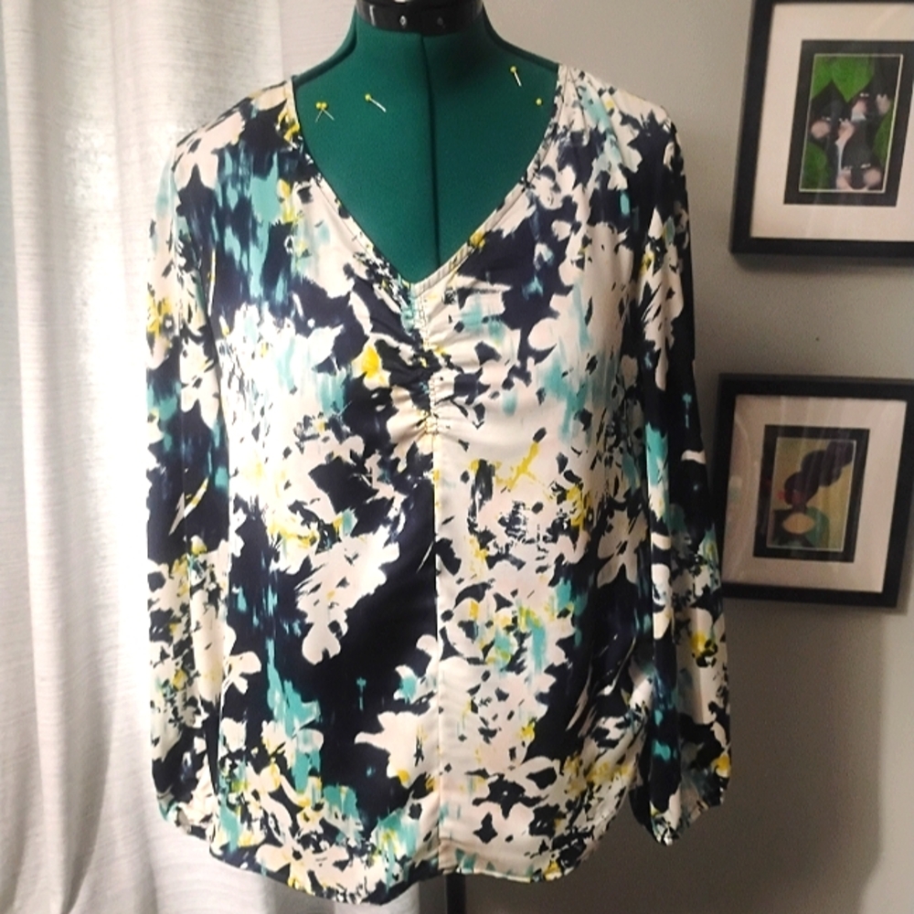 Banana Republic Pullover Long-sleeved Floral Blouse Sz XL NWT - Picture 9 of 10